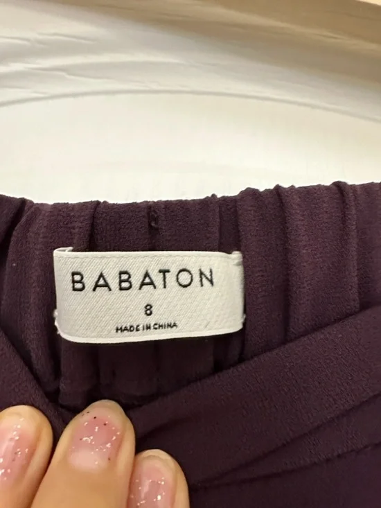 Babaton Wide-Leg Trousers in Plum - Picture 3 of 5